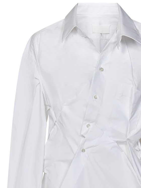 Shop Maison Margiela Asymmetric Cut Shirt In White