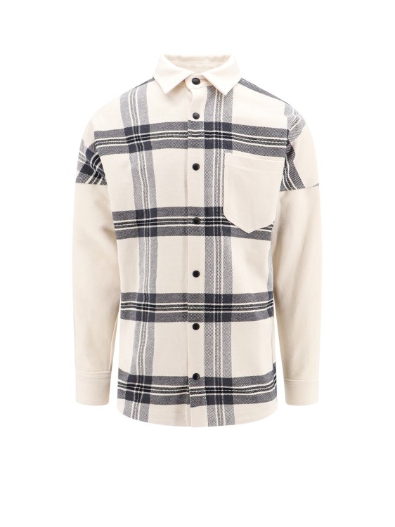 Shop Palm Angels Oversize Madras Shirt In Grey