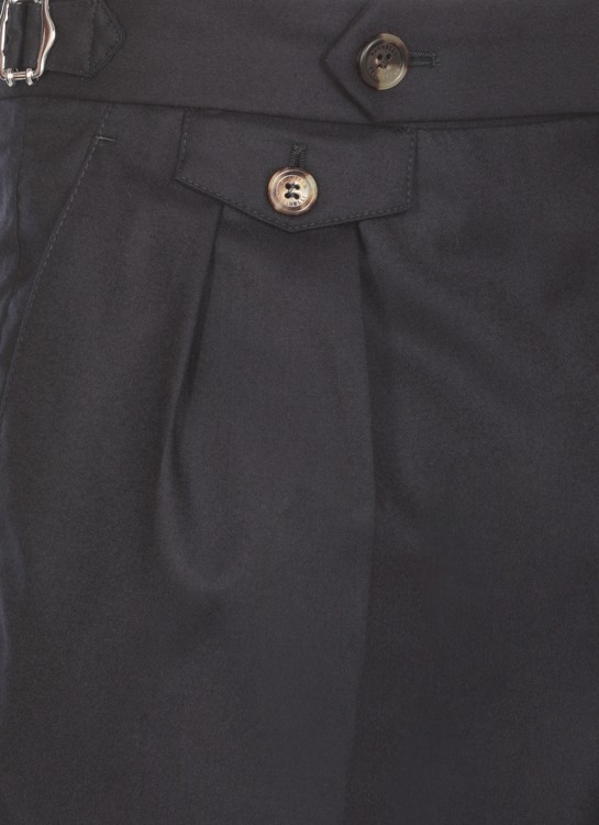 Brunello Cucinelli Men Virgin Wool Trousers With Pinces In Blue
