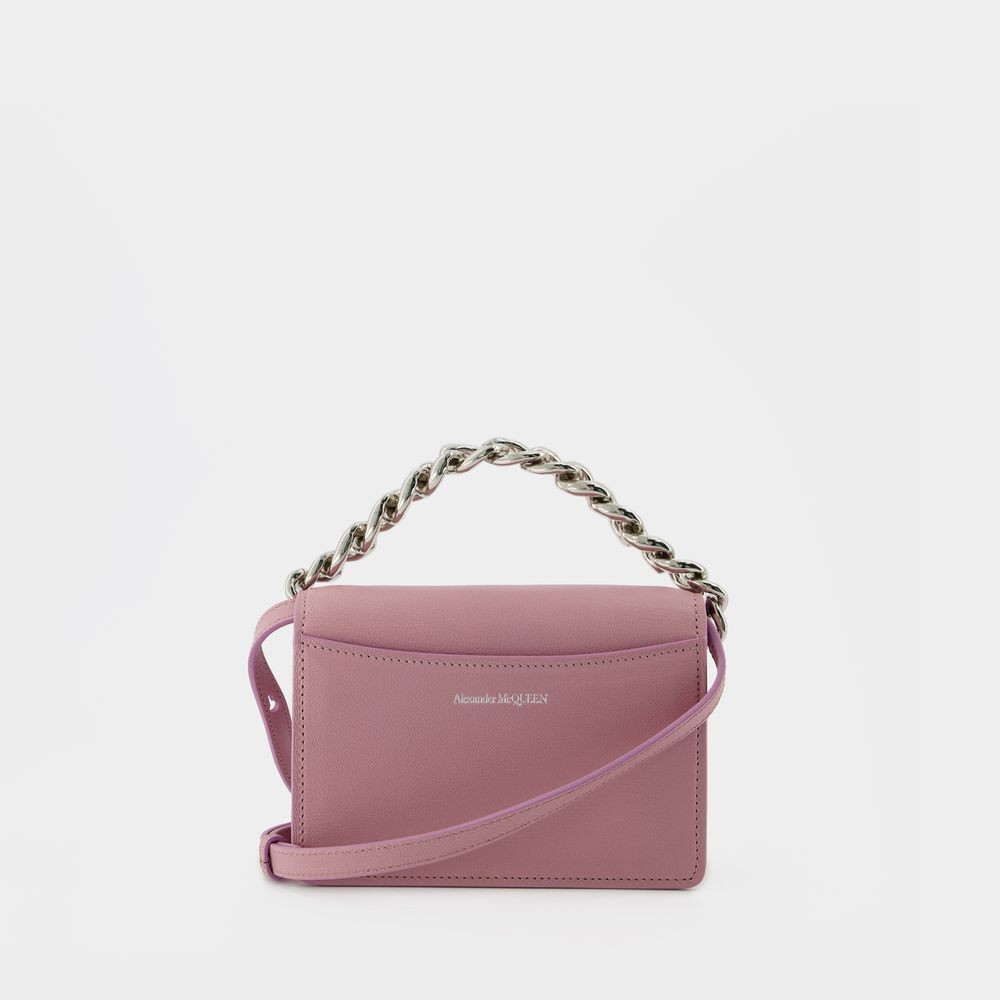 Alexander Mcqueen Four Ring Mini Bag - Pink Antique - Leather In Pink