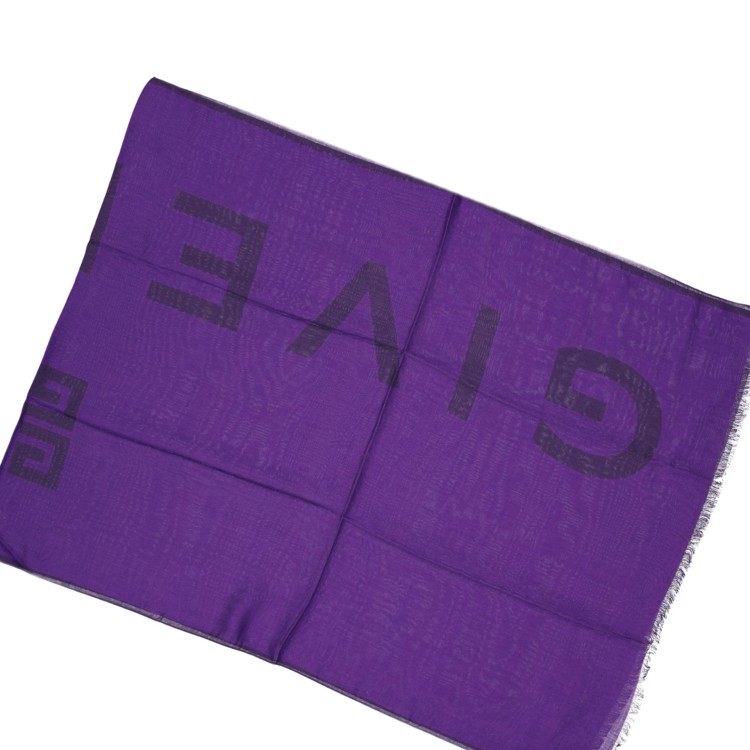 Shop Givenchy Logo Scarf In Purple