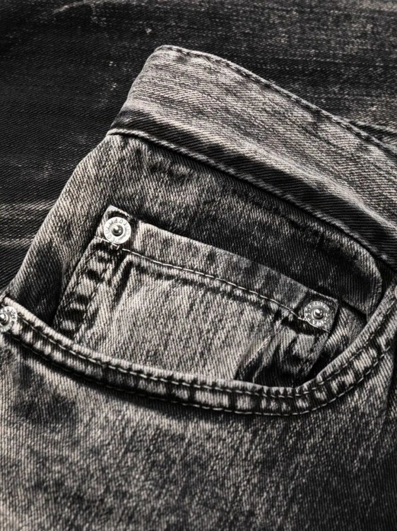 Shop Dsquared2 Washed Straight-leg Denim Jeans In Black