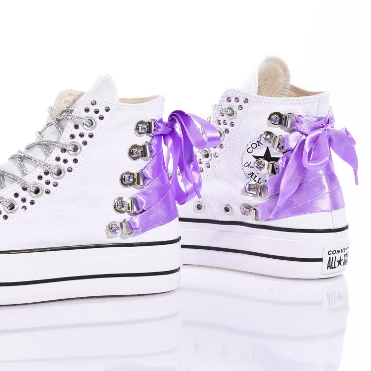 Converse Platform White, Violet In White