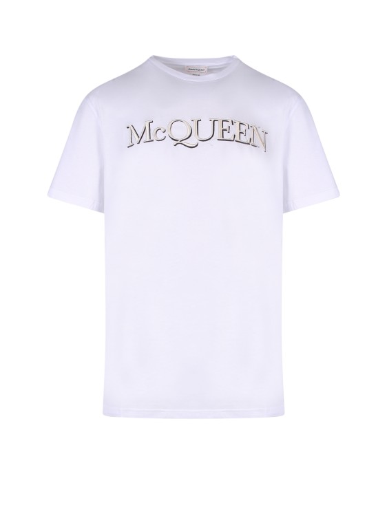 Alexander Mcqueen Cotton T-shirt With Embossed Logo In White