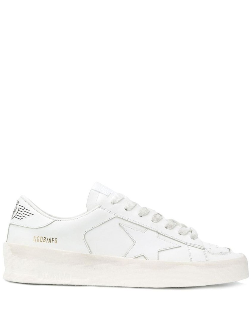 Golden Goose Deluxe Brand Round Toe White Sneakers In White