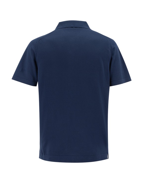 Shop Mauro Ottaviani Navy Blue Cotton Polo Shirt