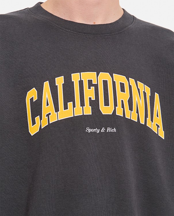 Shop Sporty And Rich California Crewneck Sweatshirt In Grey