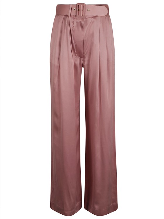 Shop Zimmermann Palace Trousers In Pink