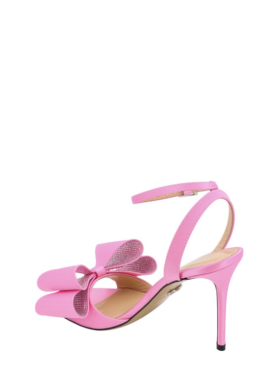 Shop Mach & Mach Satin Sandals With Rhinestones Detail In Pink