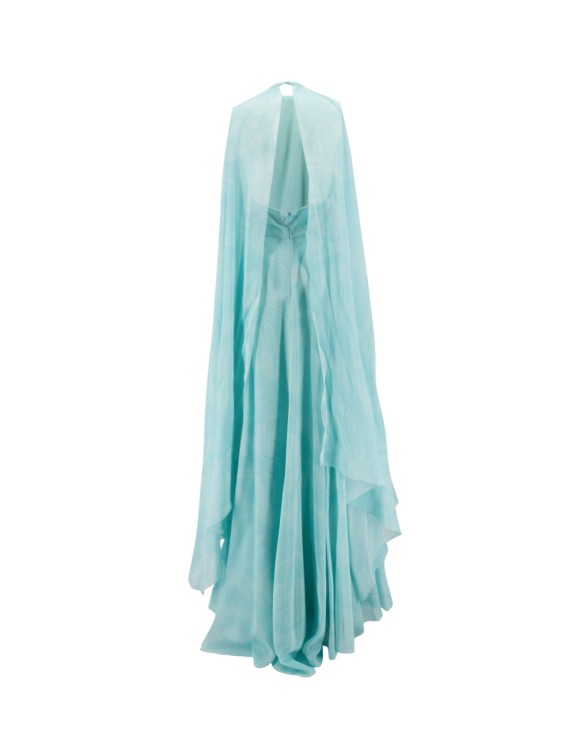 Shop Etro Silk Long Dress In Blue
