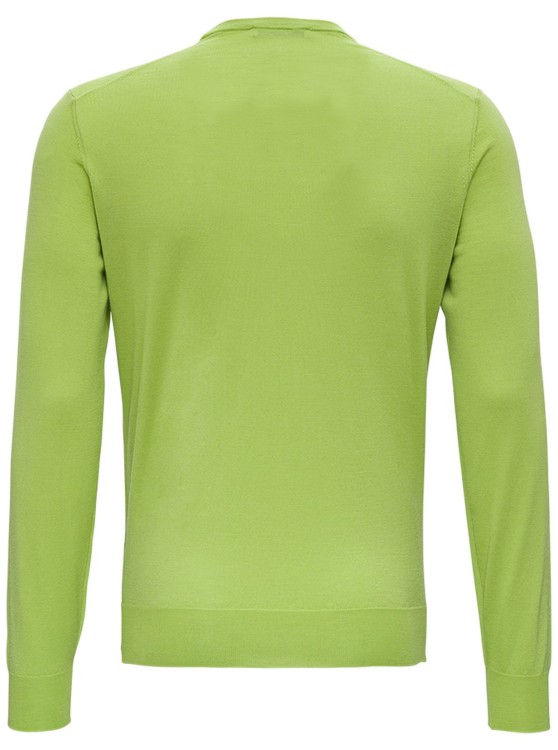 Shop Gaudenzi Green Long Sleeved Wool And Silk Sweater