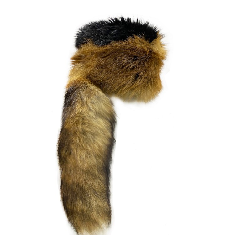 Shop Moschino Fox Fur Hat In Brown