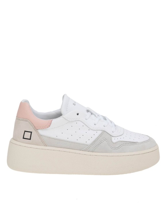 D.a.t.e. Step Calf Sneakers In Leather And Suede In White