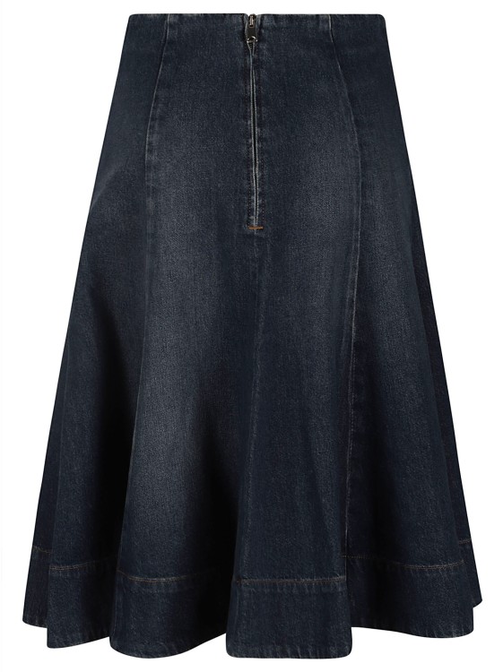 Khaite Cotton Denim Skirt In Blue