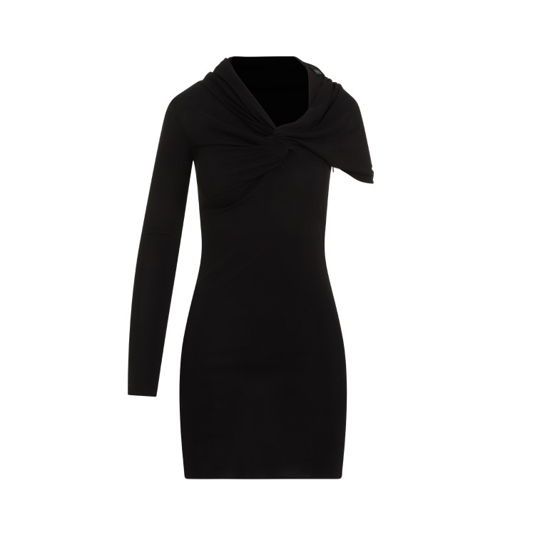 Shop Saint Laurent Black Viscose Mini Dress