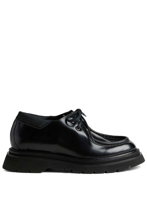 Shop Dsquared2 Black Lace-up Patent Leather Loafers