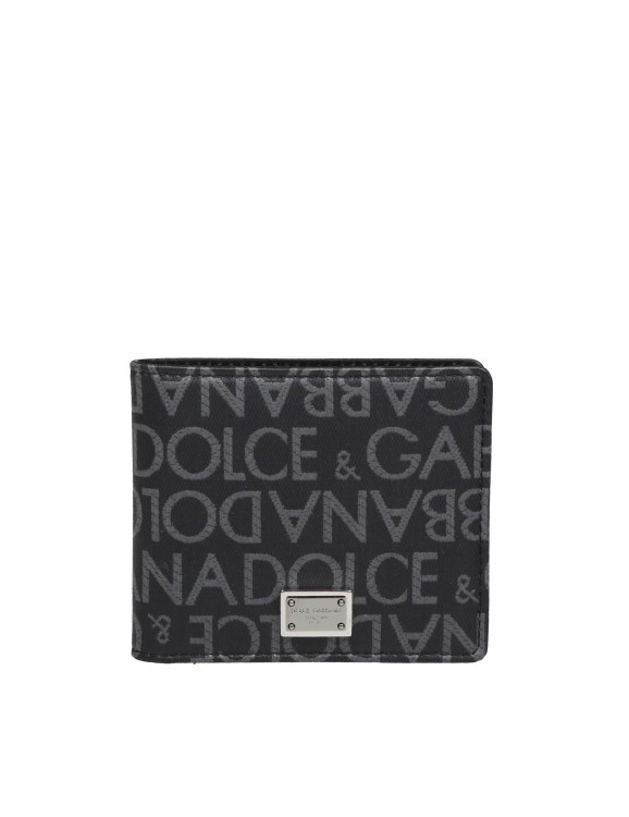 Shop Dolce & Gabbana Black Jacquard Fabric Wallet