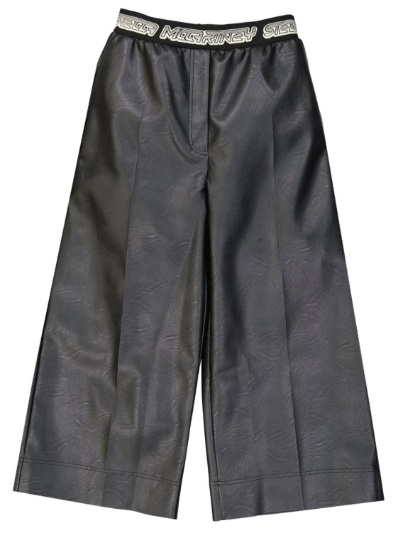 Shop Stella Mccartney Cropped Leather Effect Pants In Black