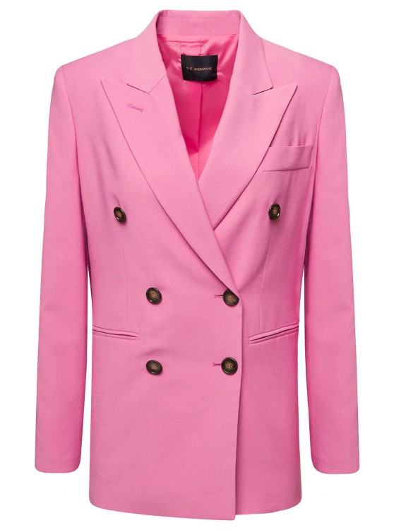 Andamane Lavinia' Pink Double-breasted Jacket In Viscose
