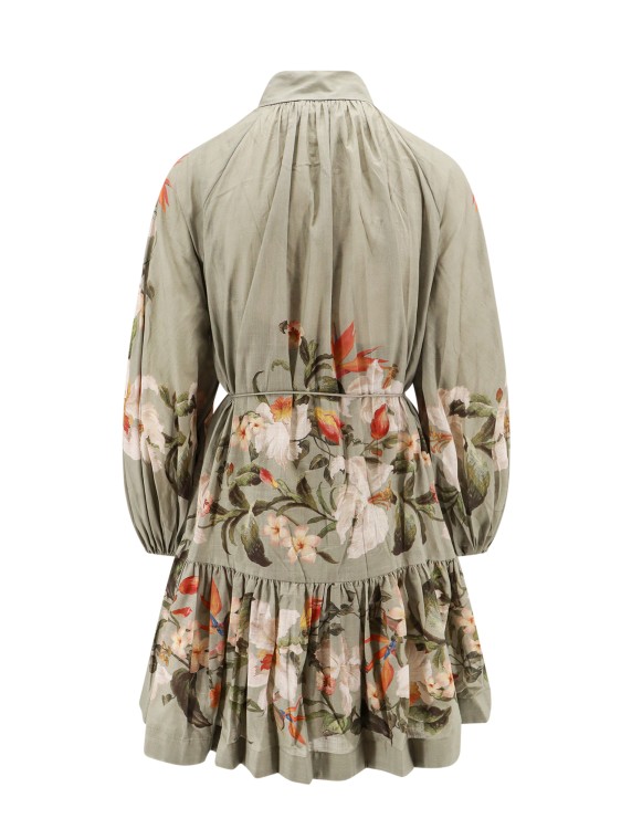 Shop Zimmermann Ramie Dress With Floral Print In Multicolor