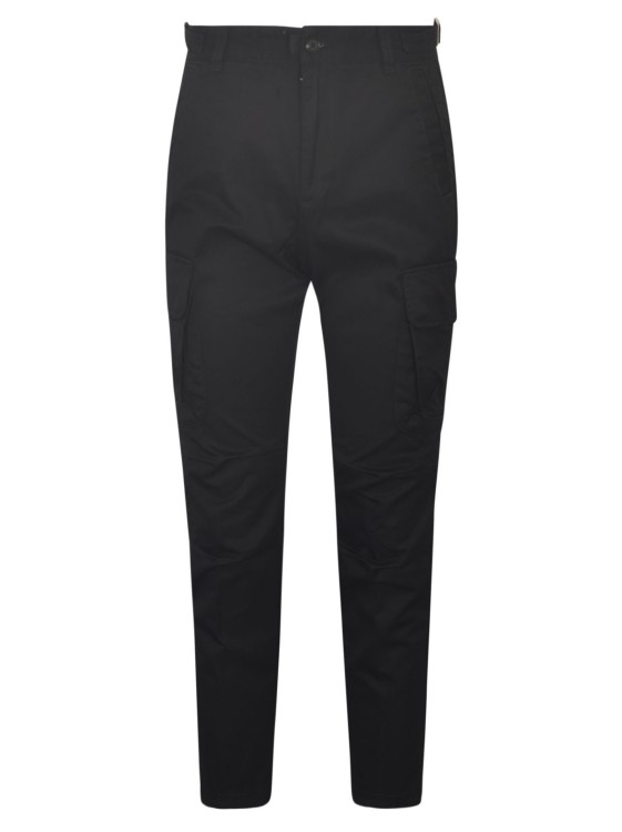 Diesel Logo-embroidered Straight-leg Trousers In Black