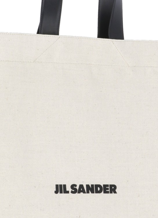 Shop Jil Sander Book Tote Shopping Bag In Neutrals