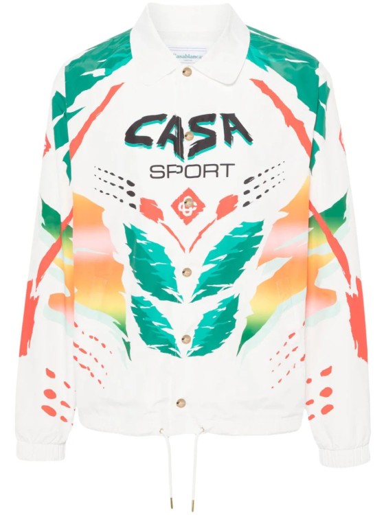 Shop Casablanca Printed Nylon Jacket In White