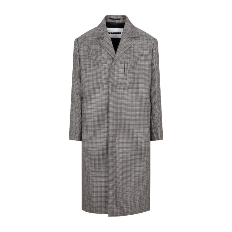Shop Jil Sander Military Speckle Virgin Wool Coat In Grey