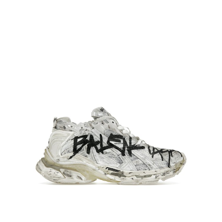 Shop Balenciaga Runner Graffiti Sneakers In Grey