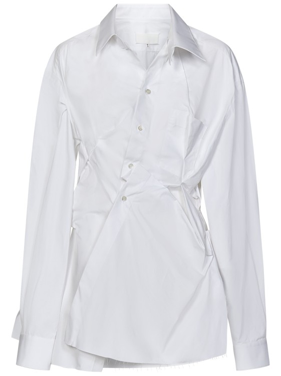 Maison Margiela Asymmetric Gathered Shirt In White