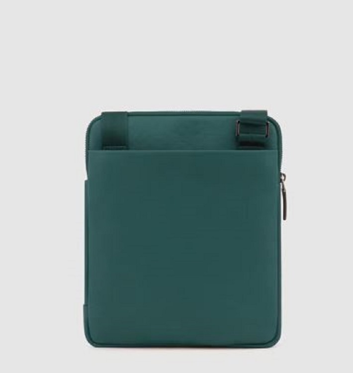 Shop Piquadro Green Leather Shoulder Bag
