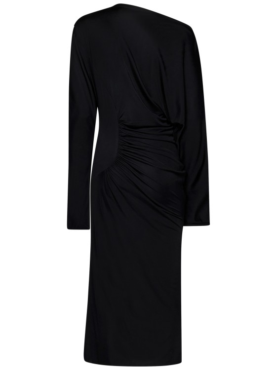 Shop Khaite Ny Long Black Viscose Jersey Dress