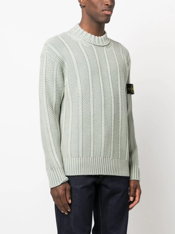 Shop Stone Island Dust Sweater Green Treatment In White