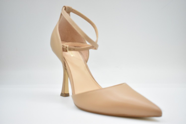 Shop Guess Sand Leather Pump In Brown