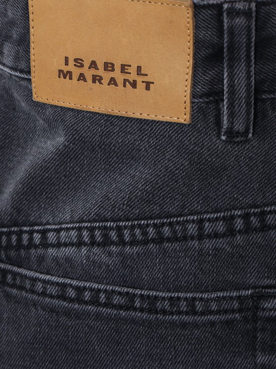 Shop Isabel Marant Back Logo Patch Cotton Trouser In Black