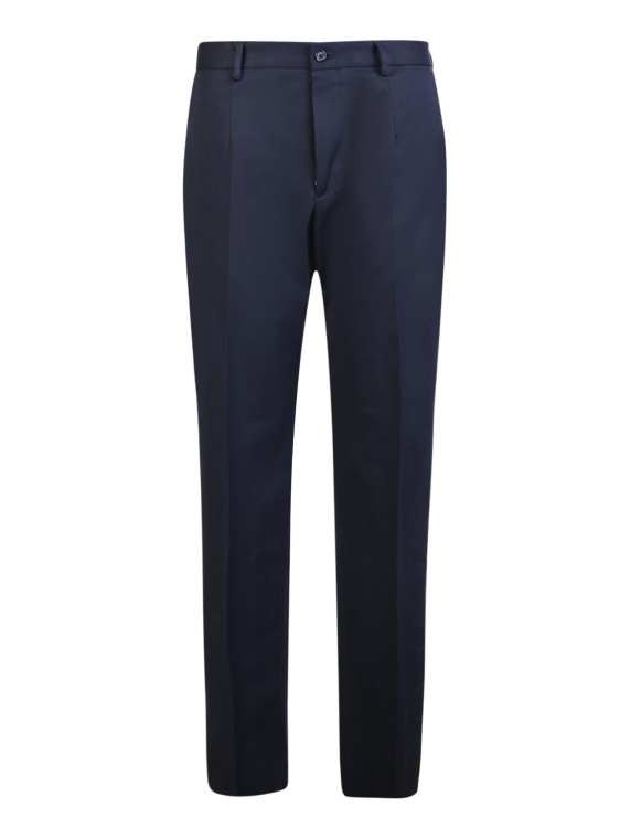 Dolce & Gabbana Dark Blue Straight-leg Tailored Trousers In Neutrals