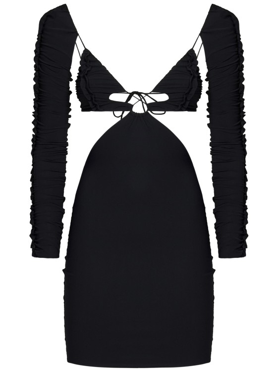 Shop Amazuìn Azhar Ruffles Mini Dress In Black
