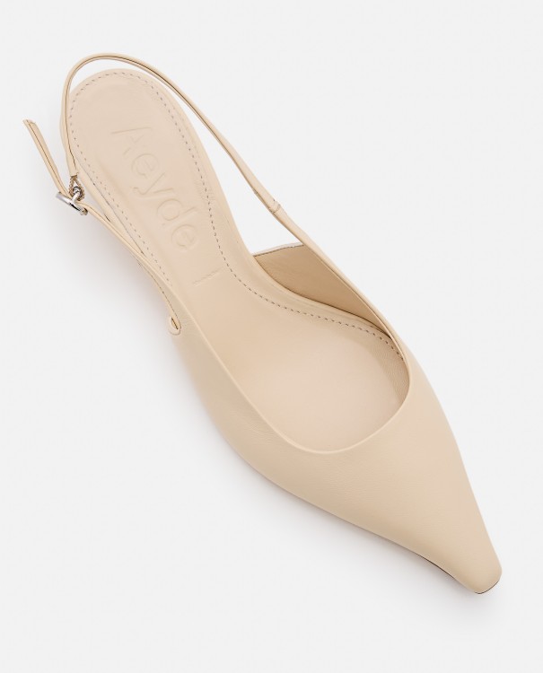 Shop Aeyde 35mm Catrina Nappa Leather Slingback In Neutrals