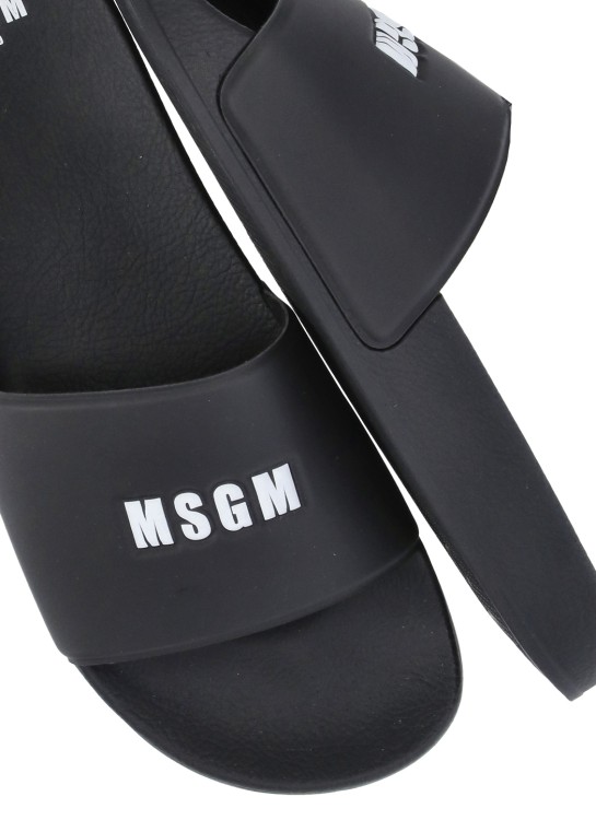 Shop Msgm Pool Slippers In Black