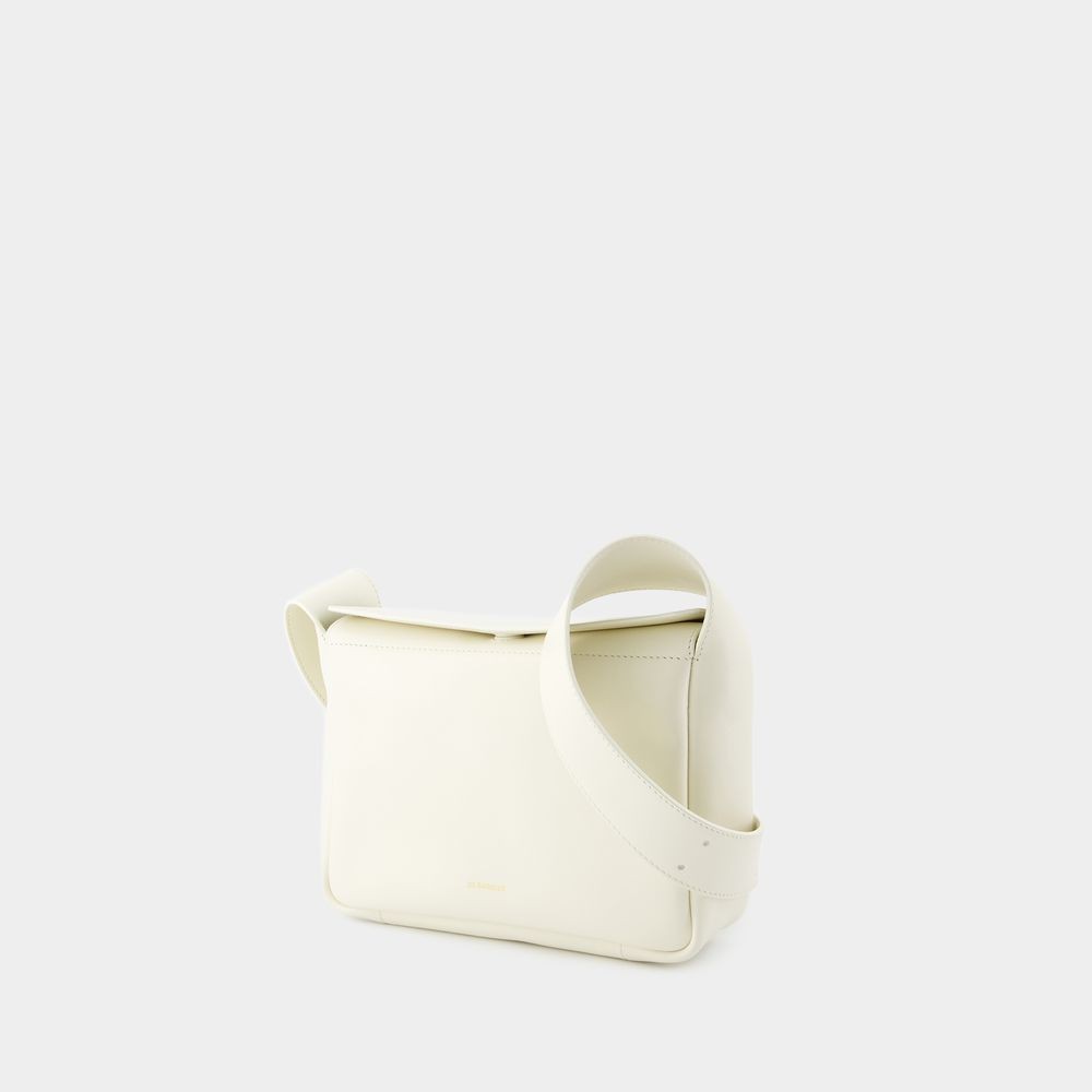 Jil Sander Flap Messenger Xs Crossbody - Leather - Beige In Neutrals