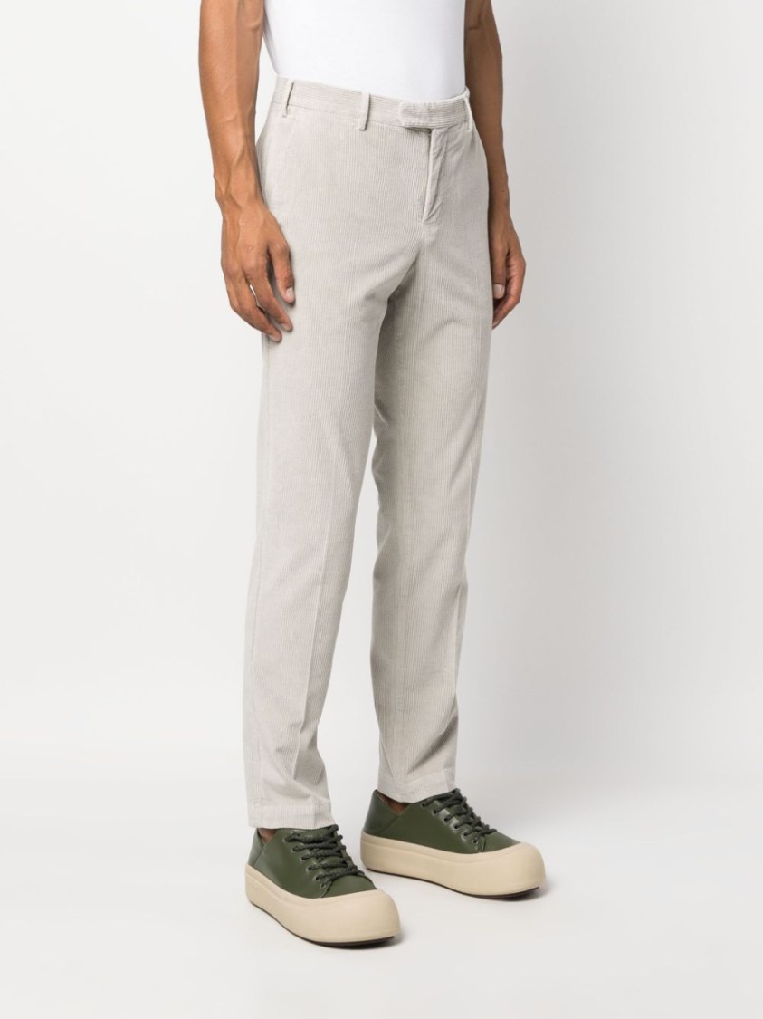 Pt Torino Corduroy Slim-cut Trousers In White