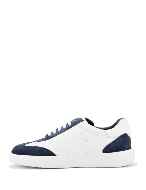 Shop Brioni Calfskin Leather Trainers In White