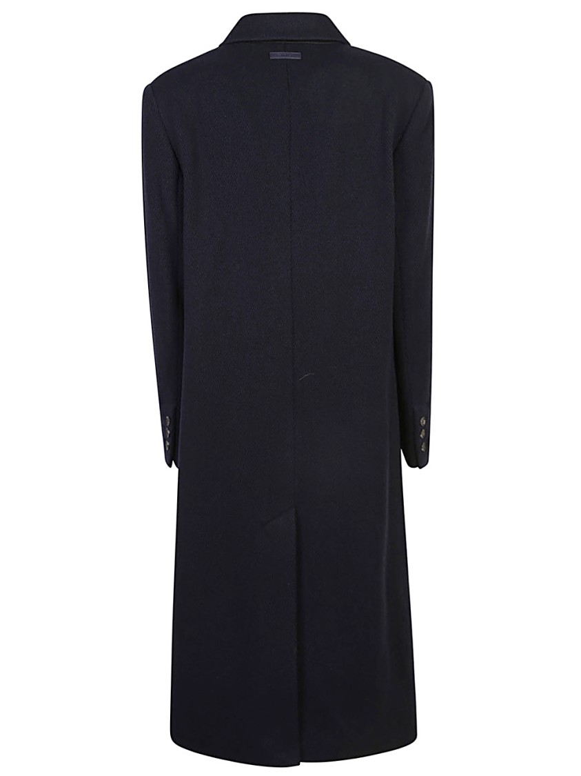 Calvin Klein Tailored Long Coat With Classic Notch Lapel And Silhouette In Black