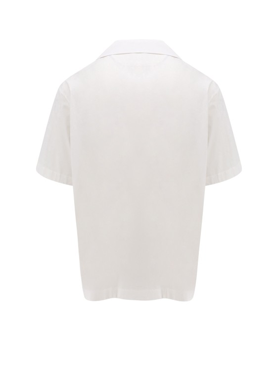 Shop Valentino Cotton Shirt With Frontal V Detail In White