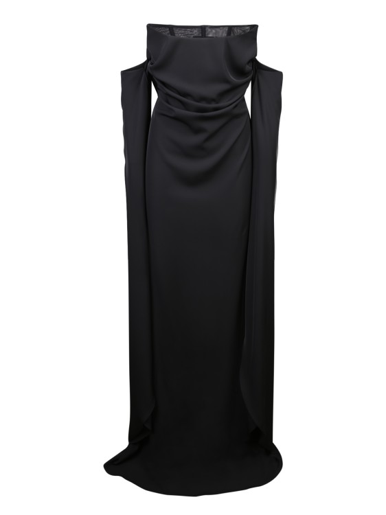 Shop Giuseppe Di Morabito Long Dress With Open Sleeves In Black