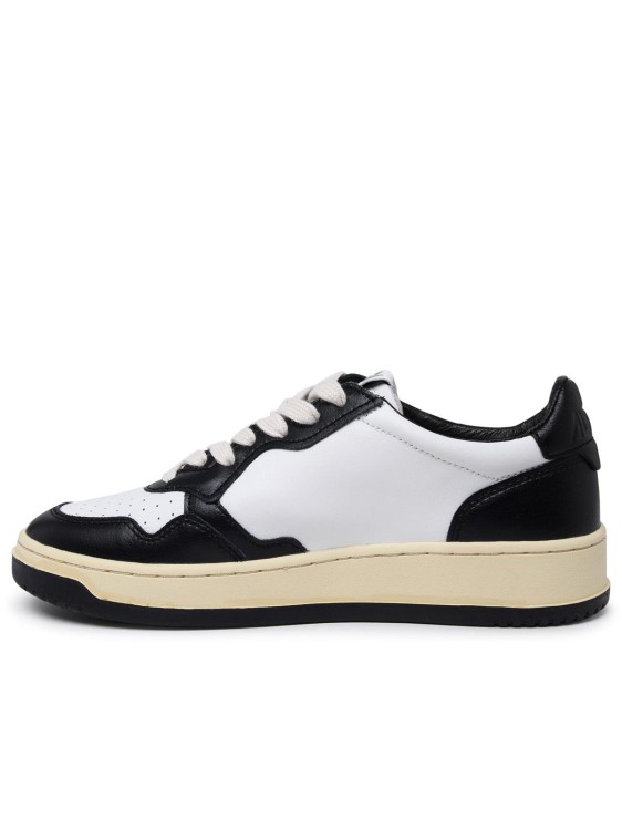 Autry Low-top Sneakers With Textured And Smooth Leather Design In White