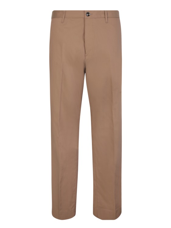 Nine In The Morning Taupe Slim Trousers In Brown