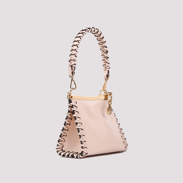 Shop Etro Pink Vela Leather Small Bag In Neutrals