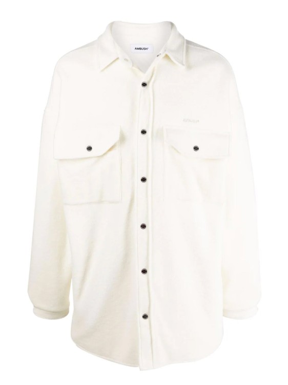 Shop Ambush White Logo Shirt Jacket