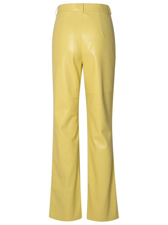 Shop Nanushka Leena' Lime Polyurethane Pants In Gold